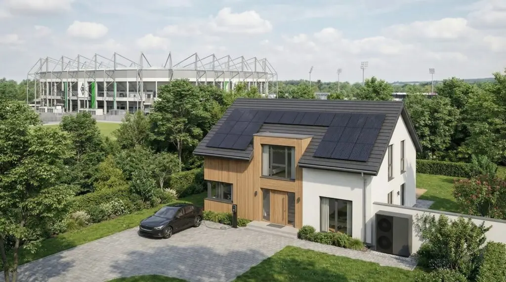 Photovoltaikanlage auf Einfamilienhaus in Mönchengladbach